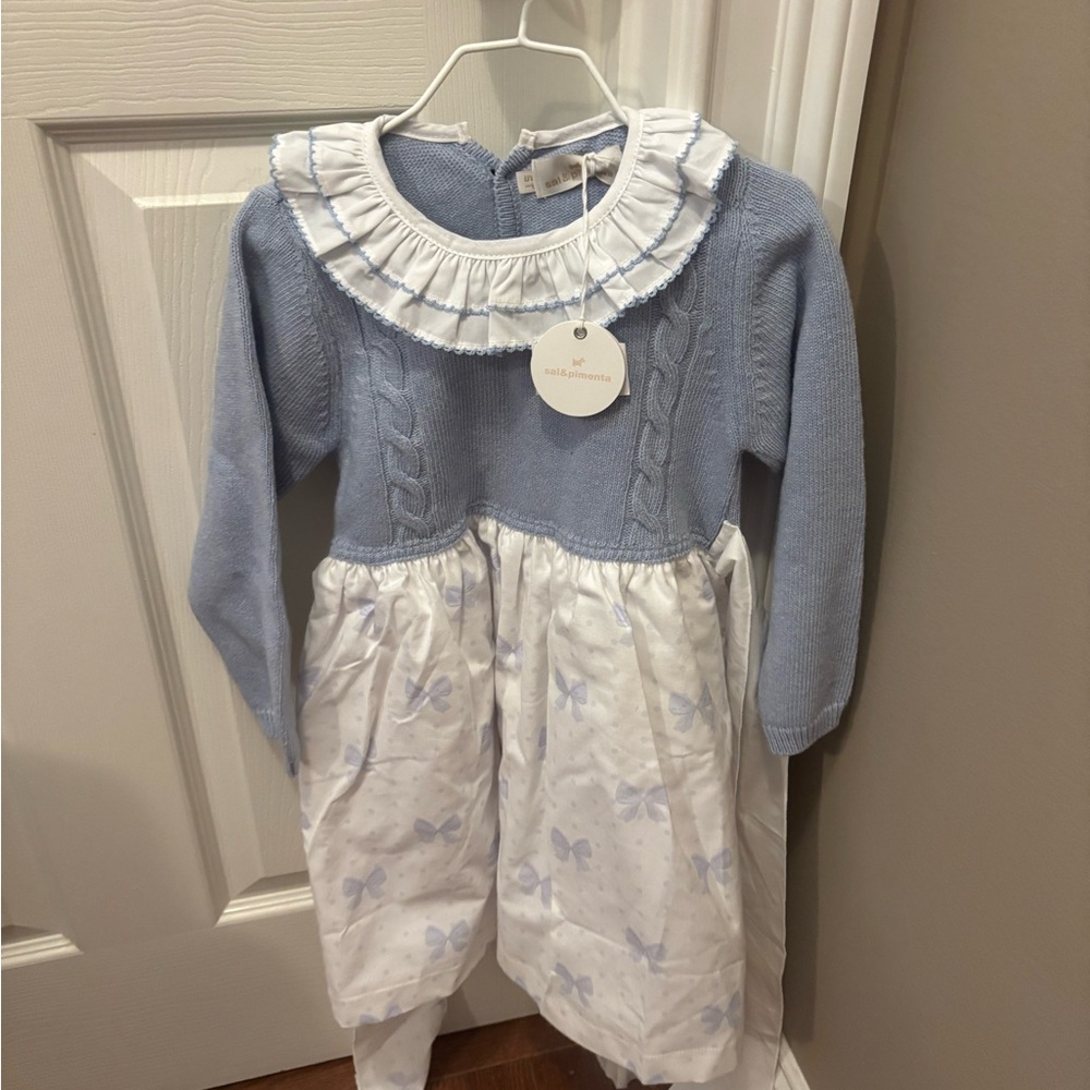 NWT Sal and Pimento Blue Bow Dress
